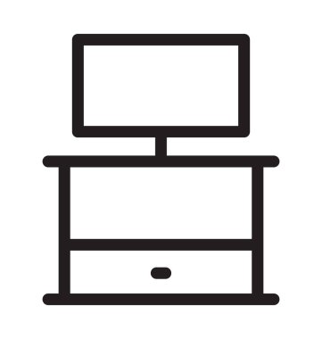 TV standı vektör anahat simgesini