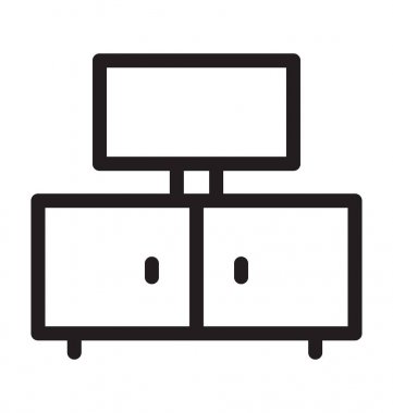 TV standı vektör anahat simgesini