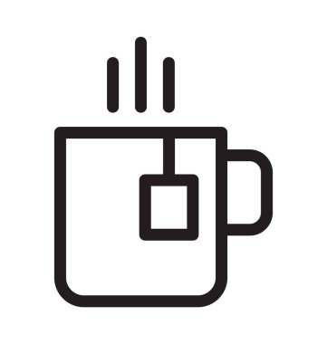 Anlık çay vektör anahat simgesini