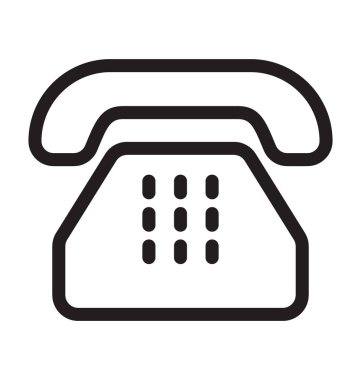 Vintage telefon vektör anahat simgesini 