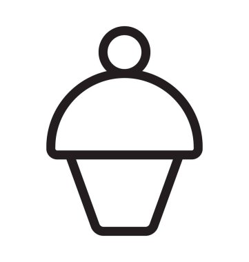 Cupcake vektör anahat simgesini 