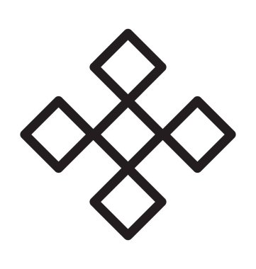 Geometrik tasarım vektör anahat simgesi 
