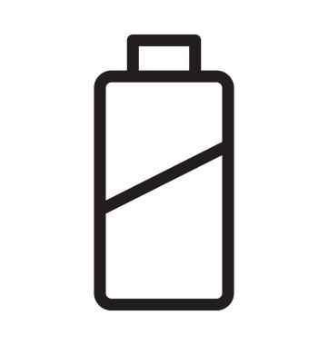 Düşük pil vektör anahat simgesini