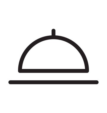 Gıda Cloche vektör anahat simgesini