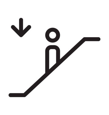 Yürüyen merdiven vektör anahat simgesini