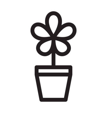 Çiçekli bitki vektör anahat simgesini