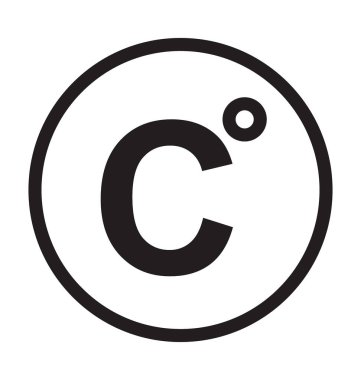 C işareti vektör anahat simgesini