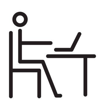 Bilgi işlem vektör anahat simgesini