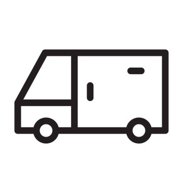 Van vektör anahat simgesini