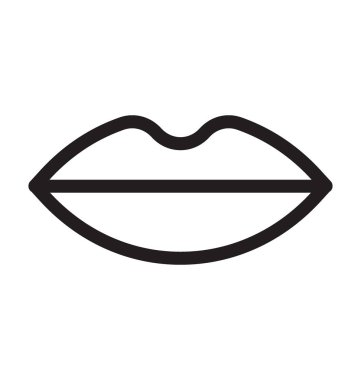 Dudaklar vektör anahat simgesini