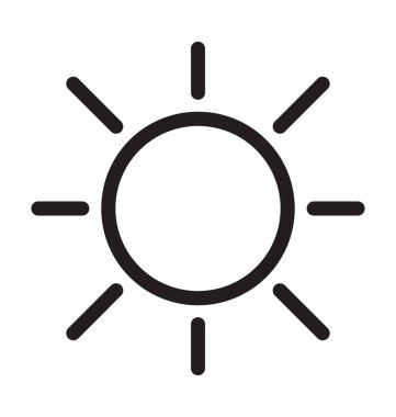 Güneş vektör anahat simgesini