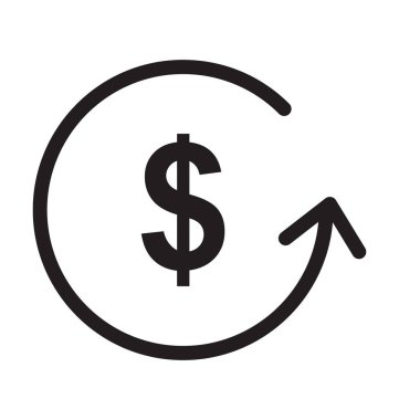 Exchange Doları vektör anahat simgesini