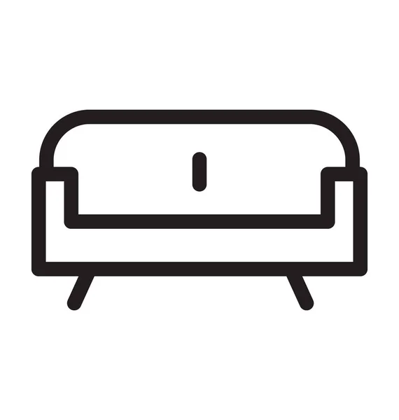 Sofa Vektor Umriss Symbol — Stockvektor