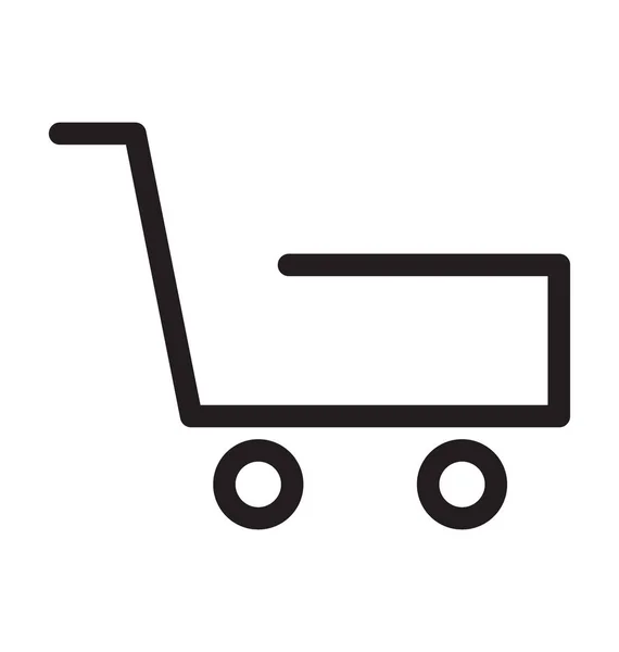 Shopping Cart Vector Overzicht Pictogram — Stockvector