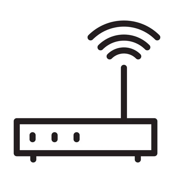 Wlan Vector Outline Icon — Stock Vector