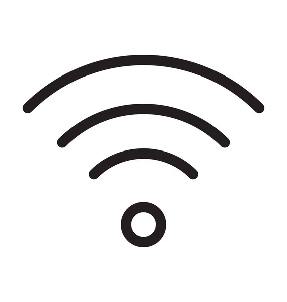 Wifi Netzwerk Vektor Umriss Symbol — Stockvektor