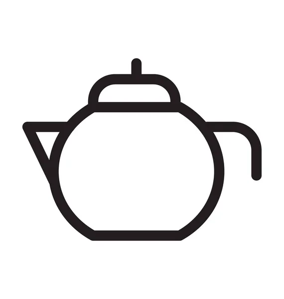 Teekanne Vektor Umriss Symbol — Stockvektor