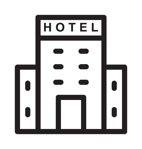 Hotel Vector Overzicht Pictogram — Stockvector