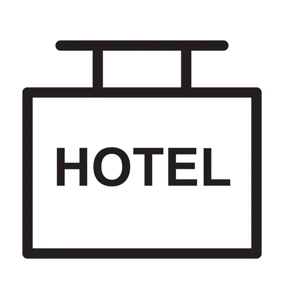 Señal Colgante Del Hotel Vector Outline Icon — Archivo Imágenes Vectoriales