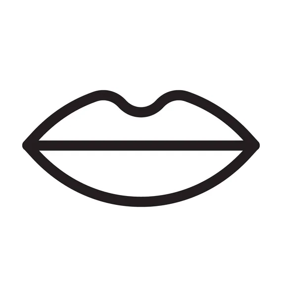 Lippen Vektor Umriss Symbol — Stockvektor