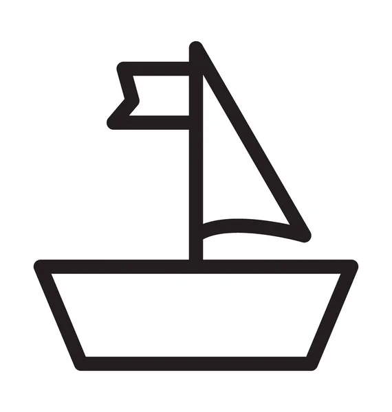 Icona Del Profilo Vettoriale Dello Yacht — Vettoriale Stock