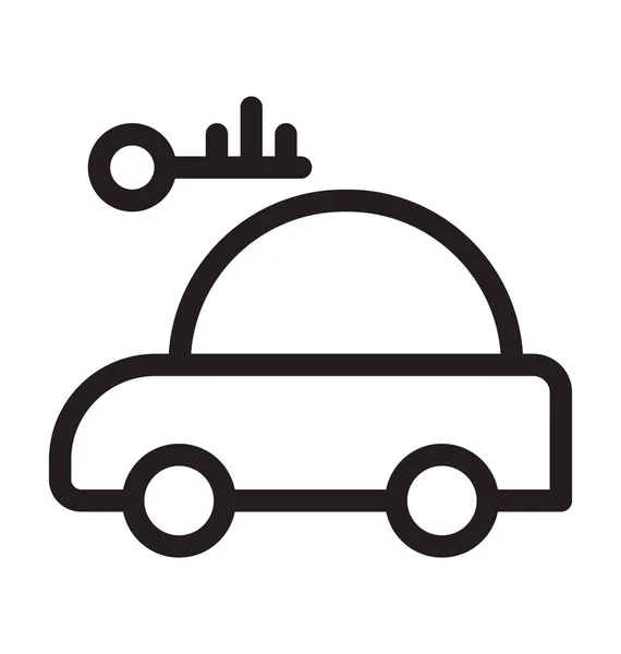 Rent Car Vector Outline Icon — Stock Vector