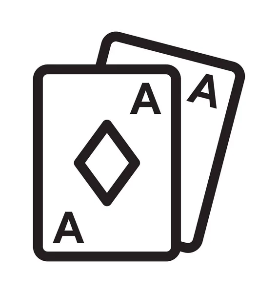 Diamond Card Vector Outline Icon — Stock Vector