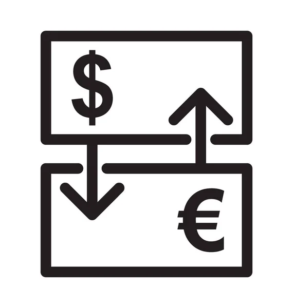 Valuta Exchange Vektor Konturen Icon — Stock vektor