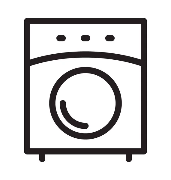 Máquina Lavar Vector Esboço Ícone —  Vetores de Stock