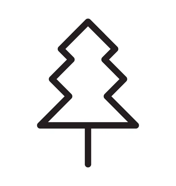 Fir Tree Vektorový Obrys Ikona — Stockový vektor