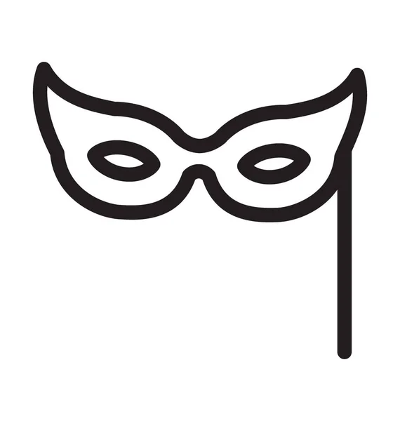 Máscara Carnaval Vector Esquema Icono — Vector de stock