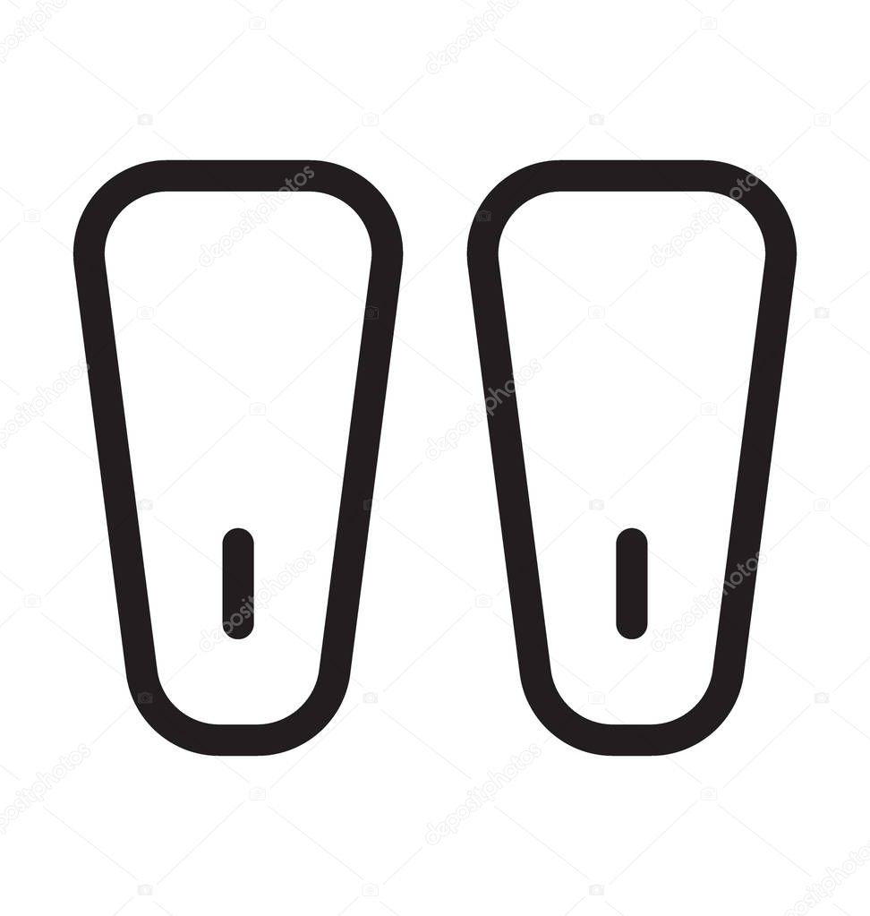 Diving Fins Vector Outline Icon