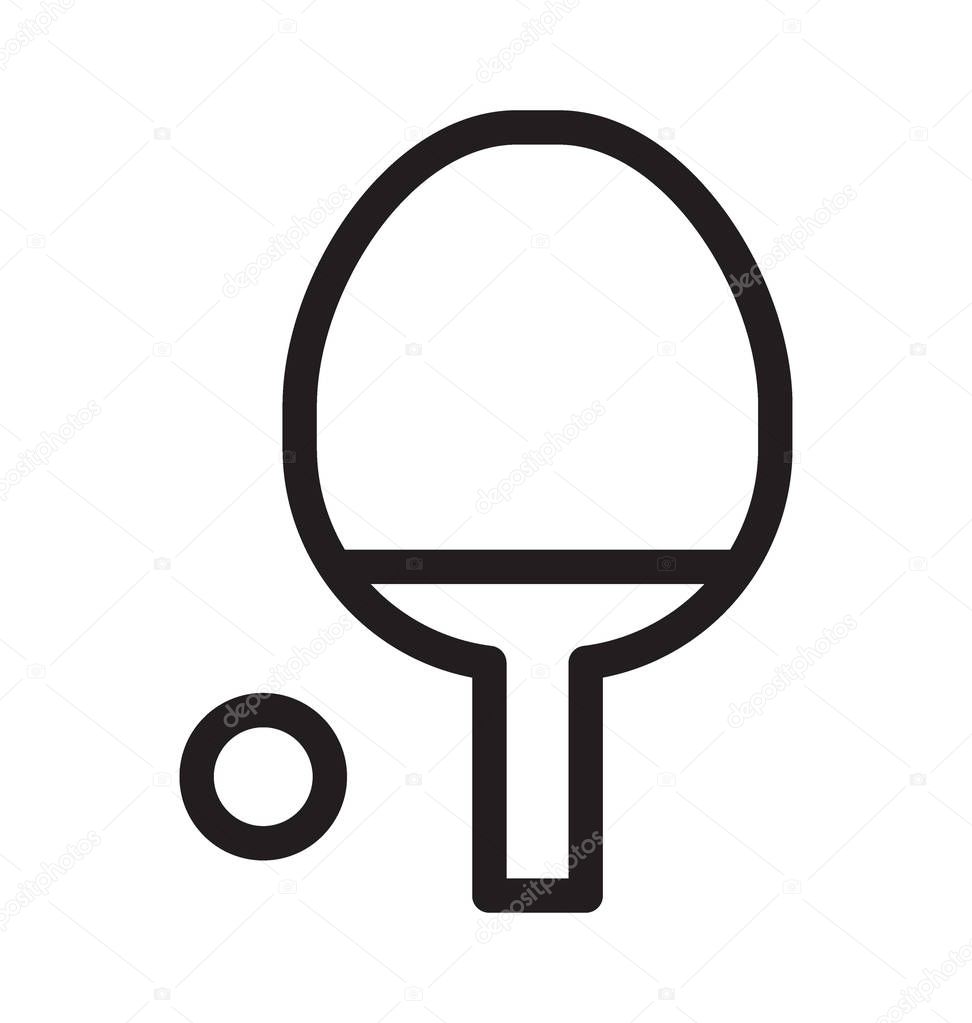 Ping Pong Vector Outline Icon