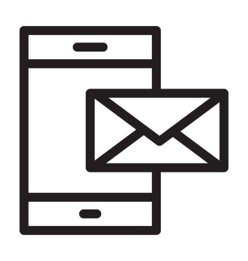 E-posta uygulaması çizgi vektör simgesi