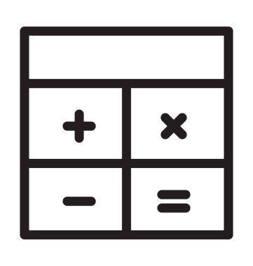 hesap makinesi çizgi vektör simgesi