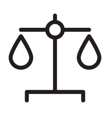 Adalet ölçek çizgisi vektör simgesi