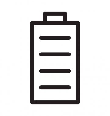 Tam bir pil çizgi vektör simgesi