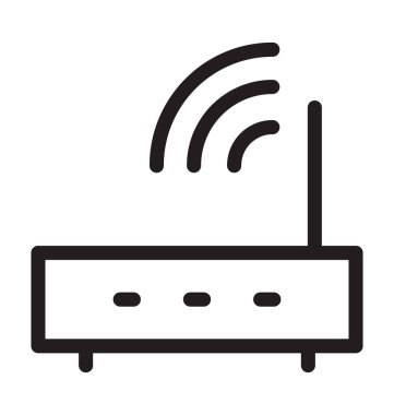WiFi yönlendirici çizgi vektör simgesi