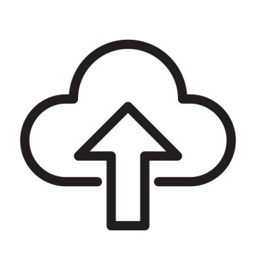 Bulut Upload çizgi vektör simgesi