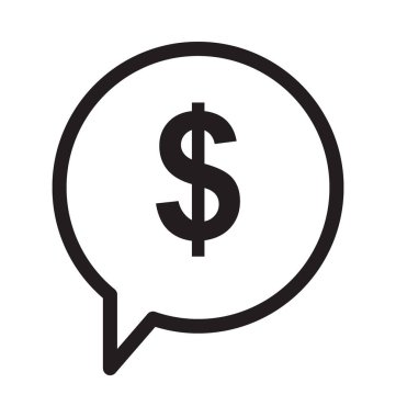 Sohbet kabarcık çizgi vektör simgesi