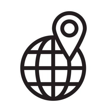 Harita PIN satırı vektör simgesi