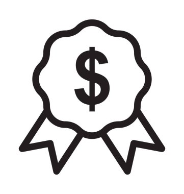 Ödülü rozet satırı vektör simgesi