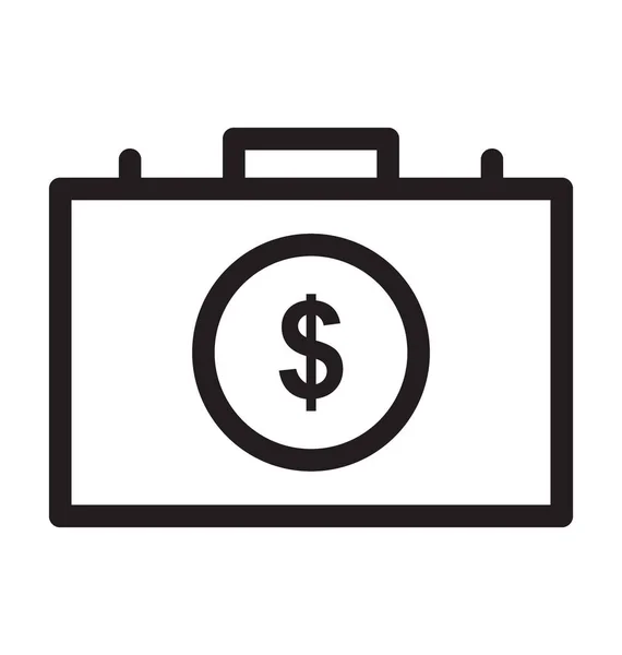 Money Bag Line Vector Icon — Stock Vector