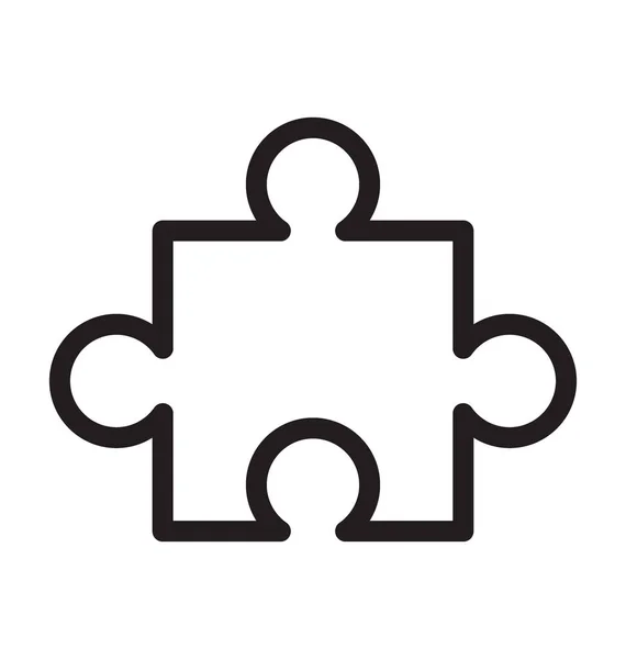 Jigsaw Línea Vector Icono — Vector de stock