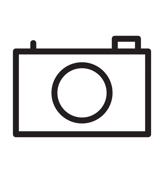 Ikona Vektoru Řádku Fotoaparátu — Stockový vektor