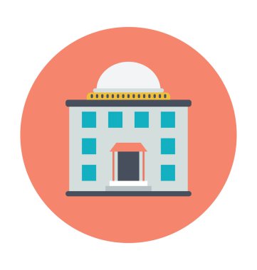 Kubbe çatı yapı vektör çizim renkli