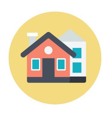 Modern ev vektör çizim renkli