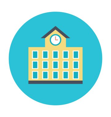 Kütüphane Binası vektör çizim renkli