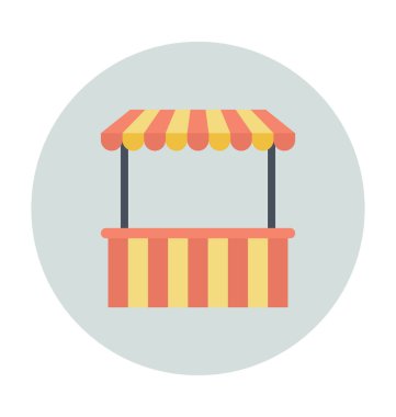 Kiosk düz vektör simgesi