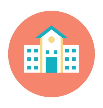 Okul binası vektör çizim renkli